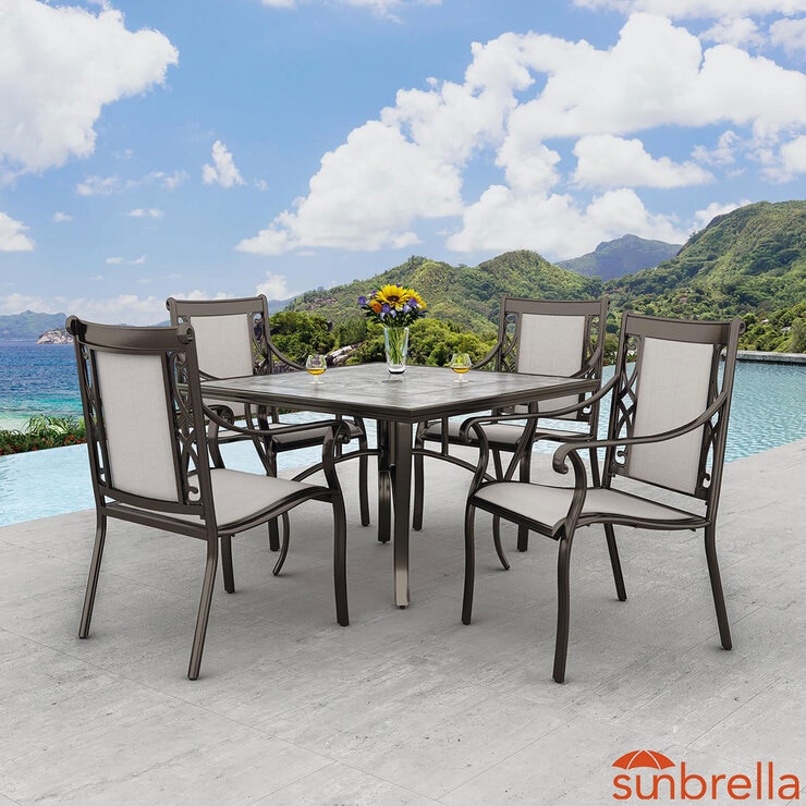 Agio Turner 5 Piece Sling Dining Patio Set + Cover Costco UK