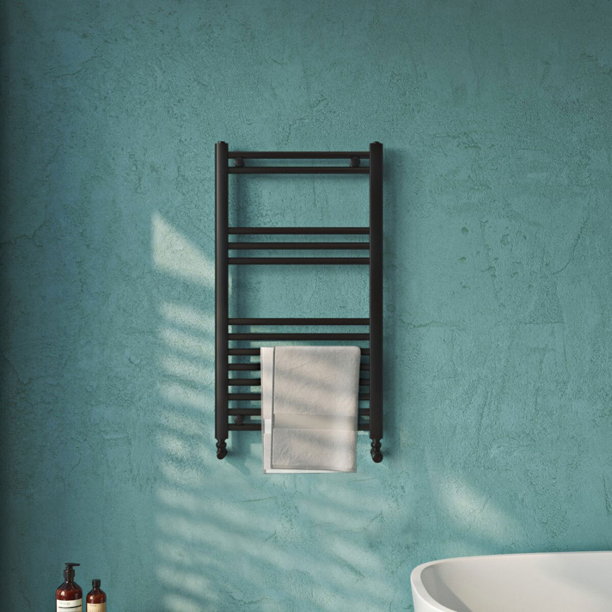 Lifestye image of radiator in bathroom setting