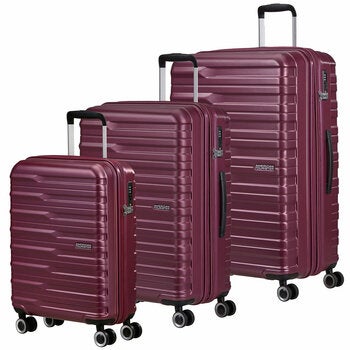 American Tourister 3pc Luggage Set Spinner Case Purple Rose