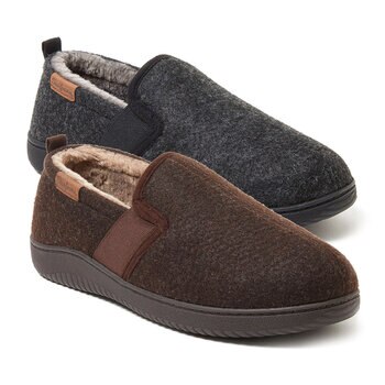 Dearfoam Mens Felted Slipper in 2 Colours and 4 Sizes