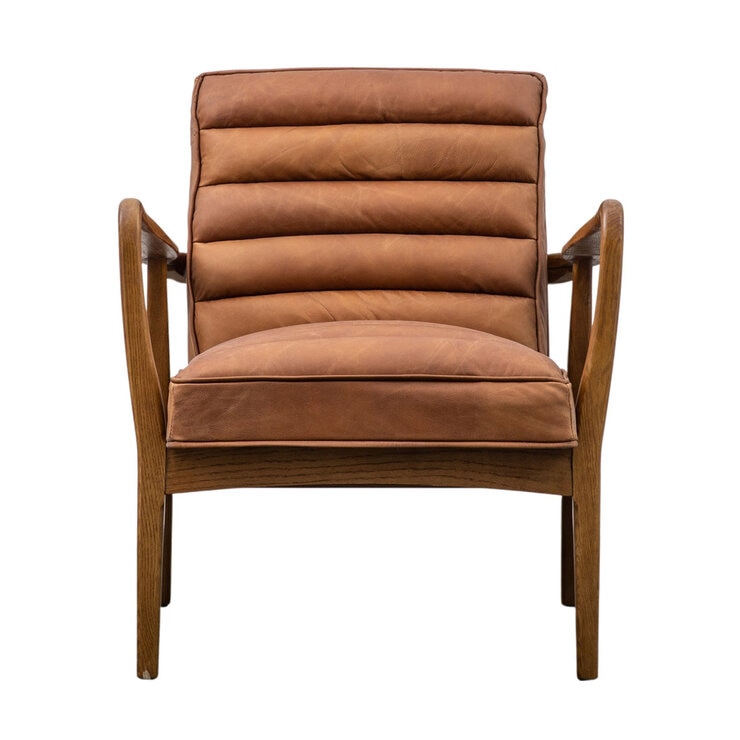 Gallery Newhaven Brown Leather Armchair