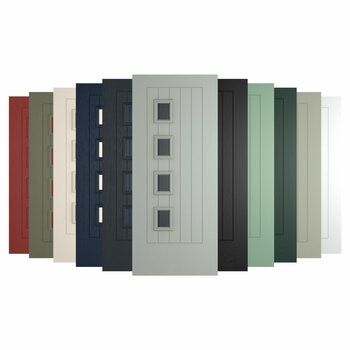 Amsterdam, Left Window Panes, Composite Front Door with Installation up to 1m wide, in Various Colours