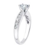 1.28ctw Round Brilliant Cut Diamond Wedding Ring, Platinum