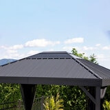 Sojag Kiruna 10ft x 12ft (3 x 3.64m) Aluminium Frame Sun Shelter with Galvanised Steel Roof + Insect Netting