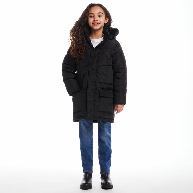 Andy & Evan Girls Back to School/Weekend Parka in Black
