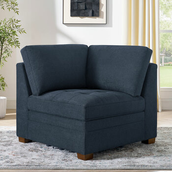 Thomasville Tisdale Blue Fabric Corner Chair