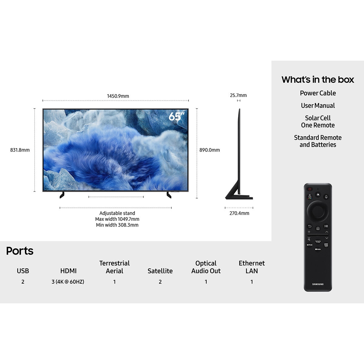 Samsung QE65Q8FAAUXXUU 65 Inch QLED 4K Ultra HD Smart TV