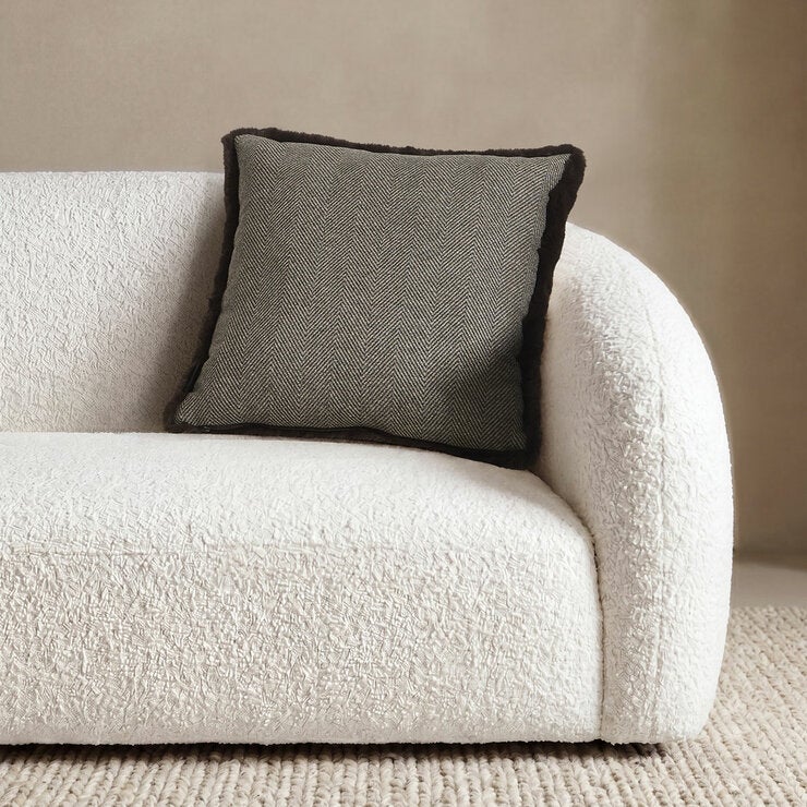 Mon Chateau Tweed Faux Fur Cushion In 3 Designs, 50 x 50 cm Mon Chateau Tweed Faux Fur Cushion In 3 Designs, 50 x 50 cm