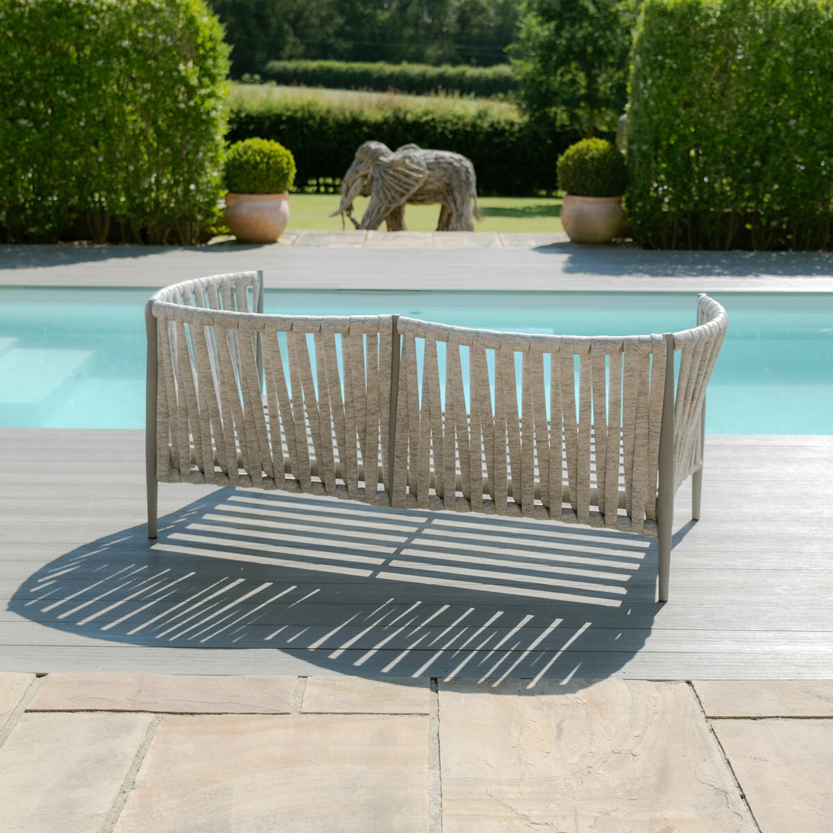 Maze Milan 4 Piece Deep Seating Patio Set in Cool Linen