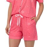 DKNY Ladies Notch Collar 3 Piece PJ Set in Coral