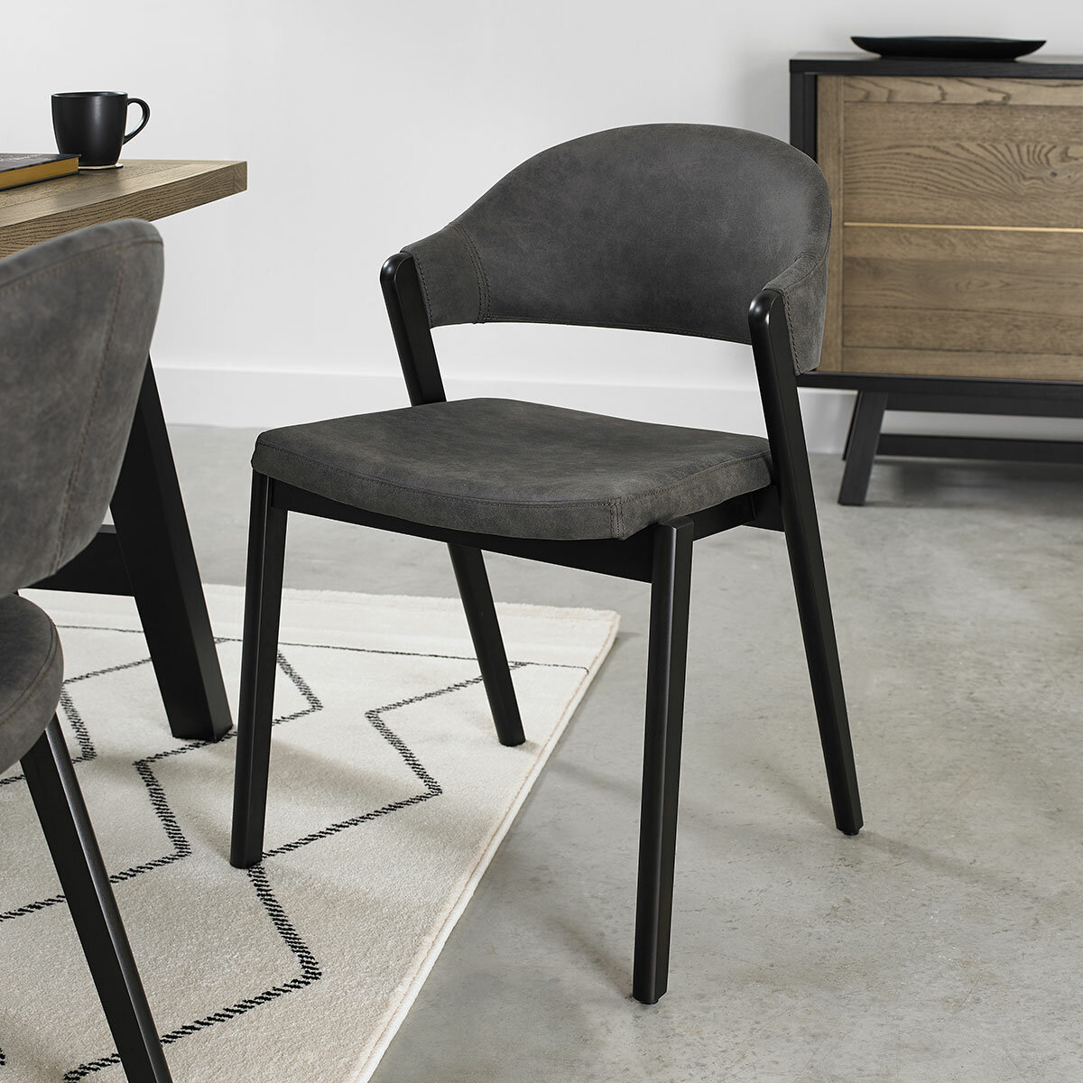 Bentley Designs Camden Peppercorn Grey Fabric Dining Chair, 2 Pack