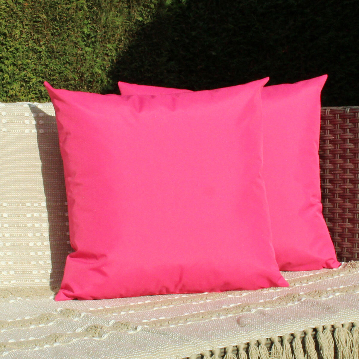 Furn Wrap Outdoor Cushion 2 Pack in Pink, 43 x 43 cm