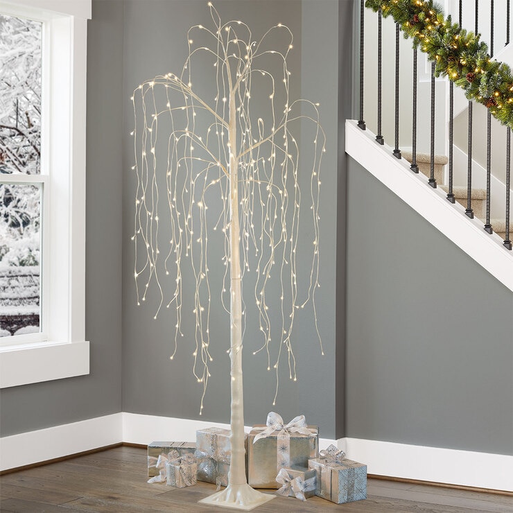 7ft (2.1 m) Christmas Twinkle Willow Tree With 288 Warm White LED