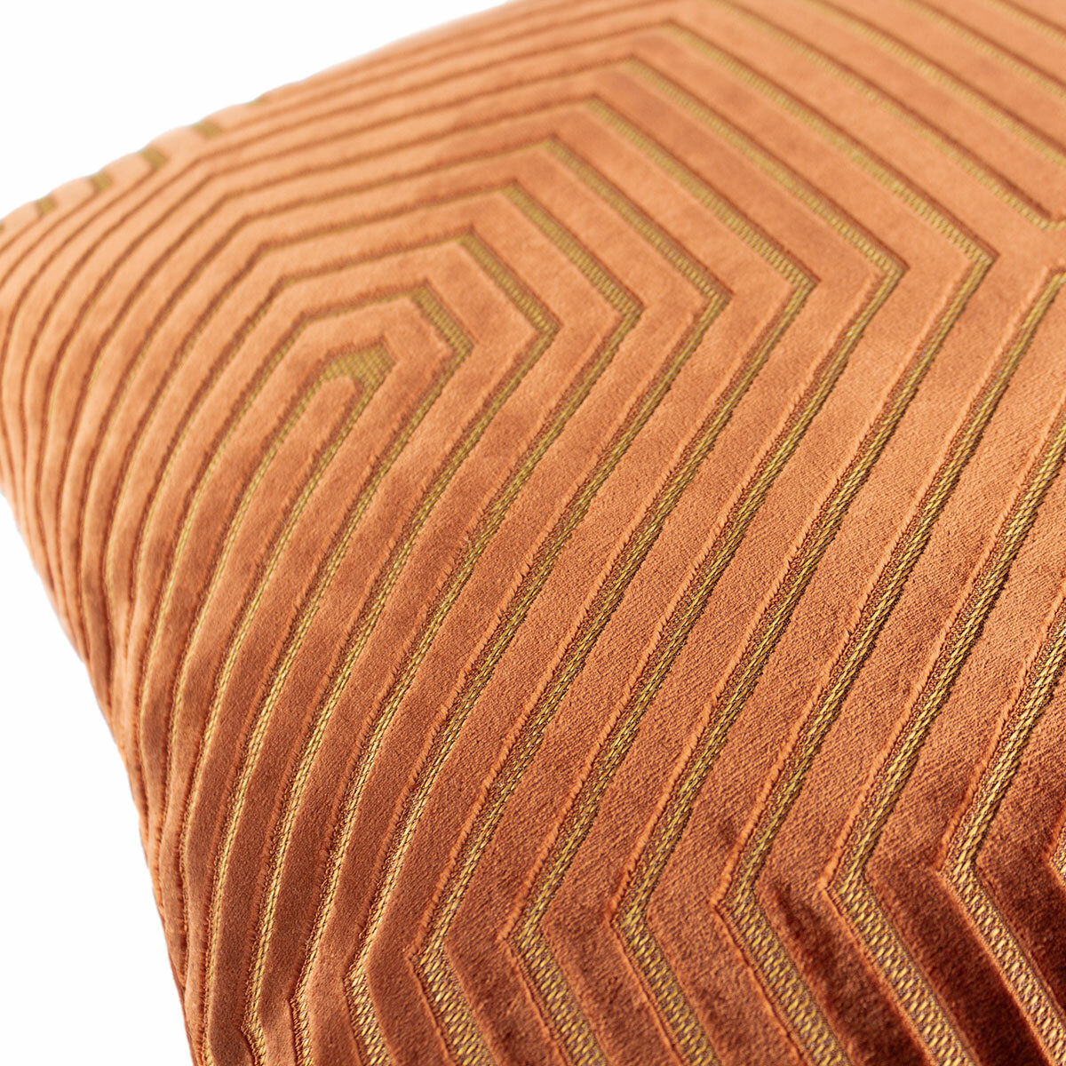 Paoletti Evoke Rust Velvet Feather Fill Cushion 2 Pack, 45 x 45 cm