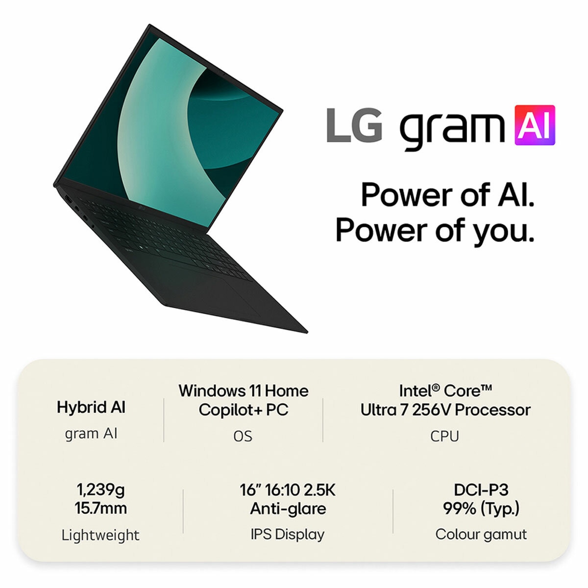 LG gram, Intel Core Ultra 7, 16GB RAM, 512GB SSD, 16 Inch Laptop, 16Z90TL-G.AU75A1