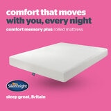 Angled view of mattress with promotional text "comfort that moves with you, every night" Angled view of mattress with promotional text "comfort that moves with you, every night"