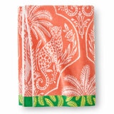 Oversized 100% Cotton Coral Leopard Beach Towel Oversized 100% Cotton Coral Leopard Beach Towel