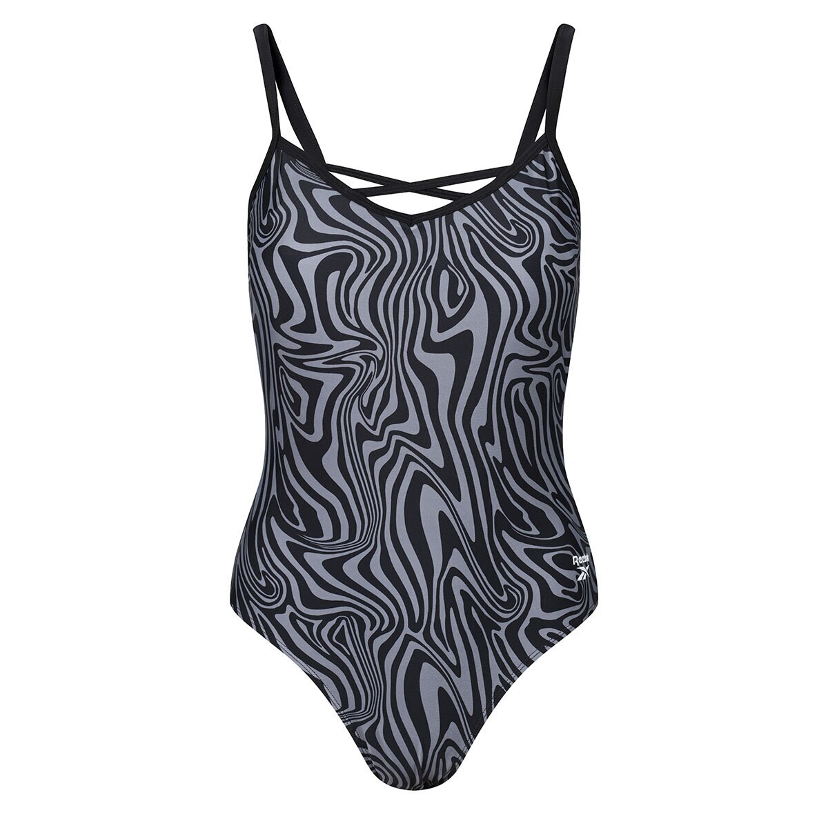 Reebok 1 Piece Swimsuit in Black Animal Print