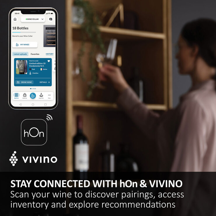 Haier HWS77GDAU1 77 Bottle Dual Zone Wine Cooler, G Rated in Black