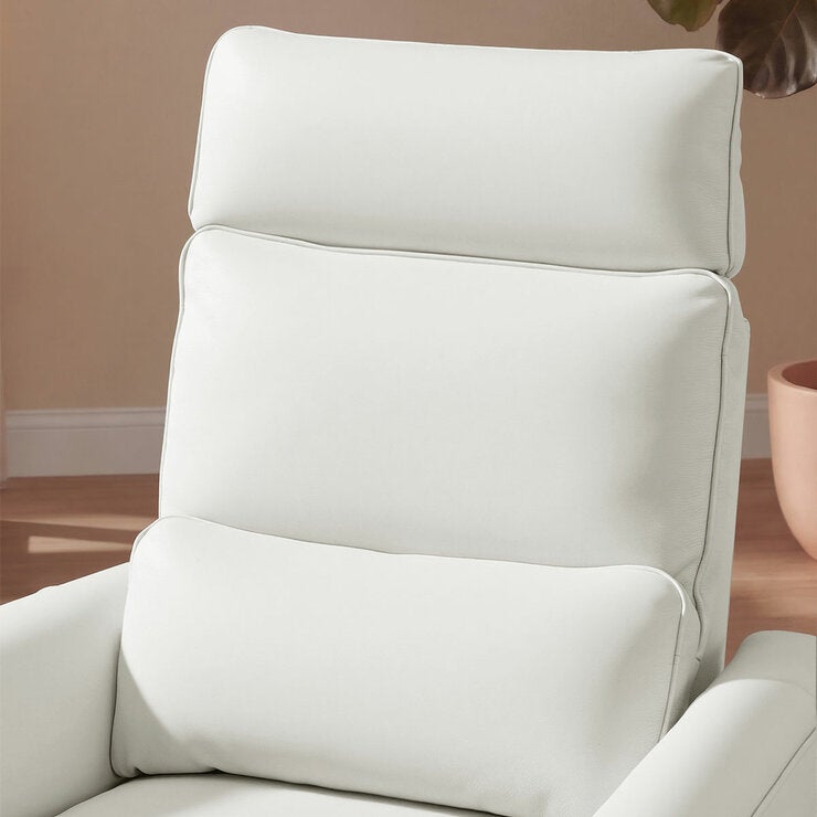 Aiden & Ivy Elton Cream Leather Manual Reclining Chair Aiden & Ivy Elton Cream Leather Manual Reclining Chair