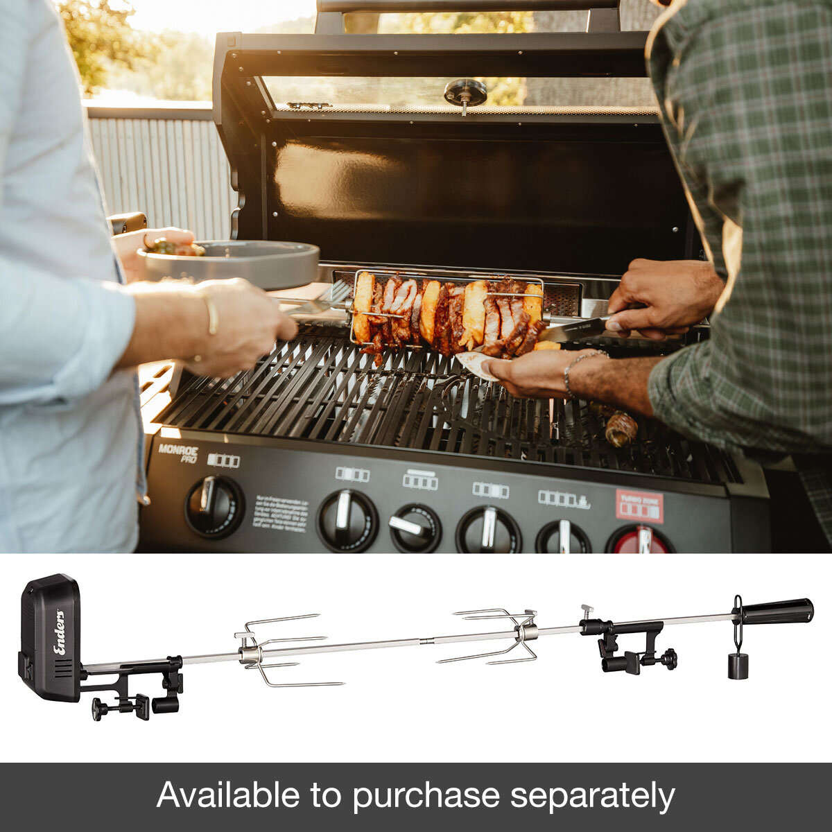 Enders Monroe 4 Burner Stainless Steel Gas Barbecue + Pizza Stone + Cover