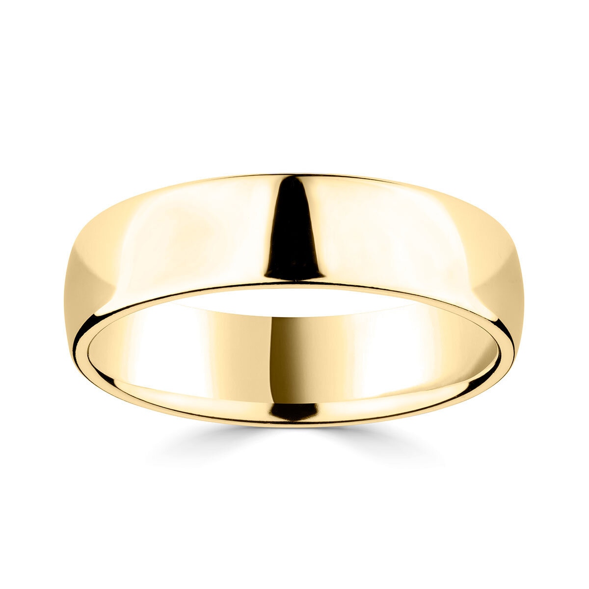 6.0mm Basic Court Wedding band. 18ct Yellow Gold