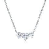 1.00ctw Round Brilliant Cut Diamond 3 Stone Necklace 18c
