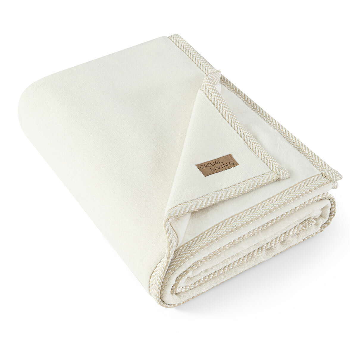 Casual Living Luxe Plush Throw in Ivory, 127 x 178 cm