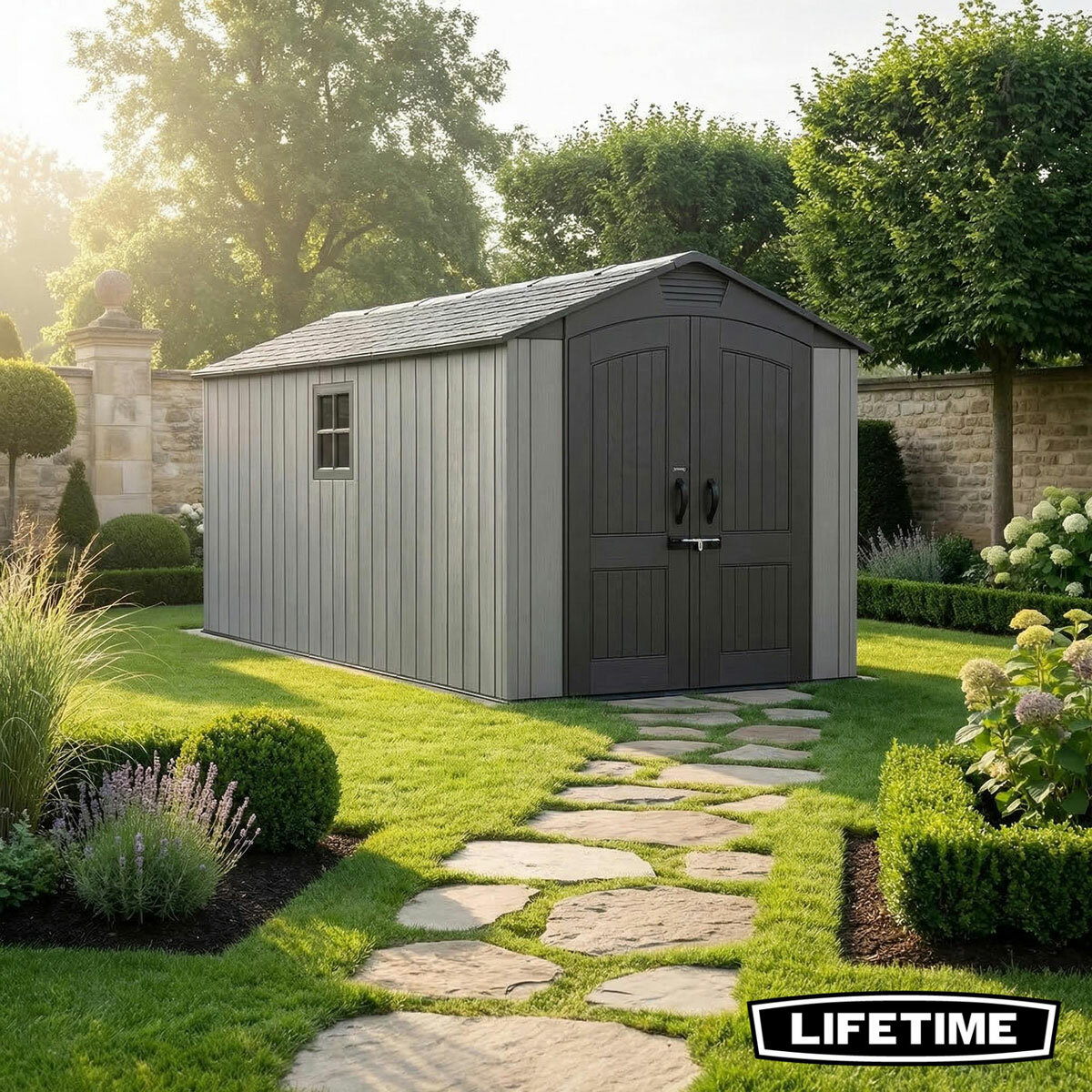 Lifetime 7ft 1" x 14ft (2.16 x 4.27m) Storage Shed - Model 60475