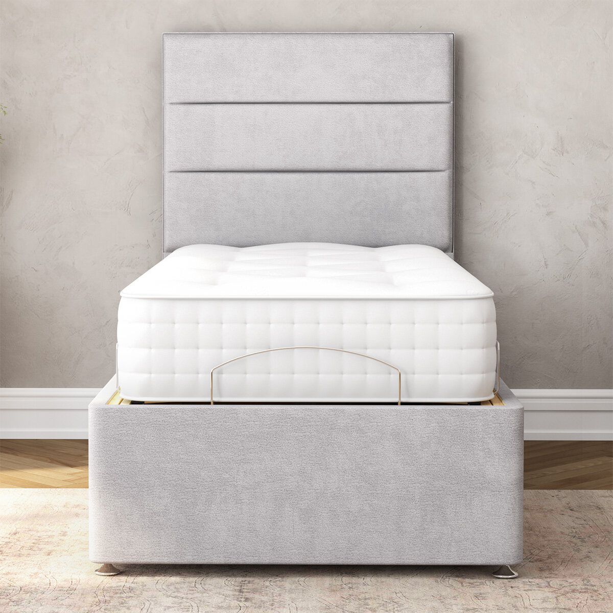 Highgrove Radnor Grey Fabric Electric Adjustable Bed Frame with 1000 Spring Count Long Single Mattress in 2 Firmness Ratings Highgrove Radnor Grey Fabric Electric Adjustable Bed Frame with 1000 Spring Count Long Single Mattress in 2 Firmness Ratings