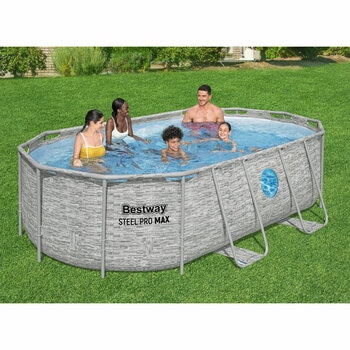 Bestway® 14ft (4.2m) Steel Pro MAX™ Splashview™ Oval Above Ground Pool Set Bestway® 14ft (4.2m) Steel Pro MAX™ Splashview™ Oval Above Ground Pool Set