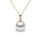 10-10.5mm Cultured Freshwater White Pearl Pendant, 18ct Yellow Gold