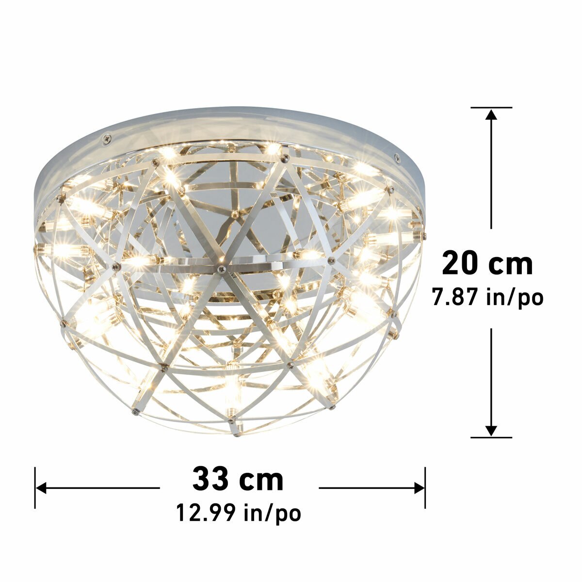 Artika Elden 13" (33cm) Flush Mount LED Light in Chrome