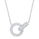 0.50ctw Round Brilliant Cut Diamond Interlocking Circle Necklace, 14ct White Gold