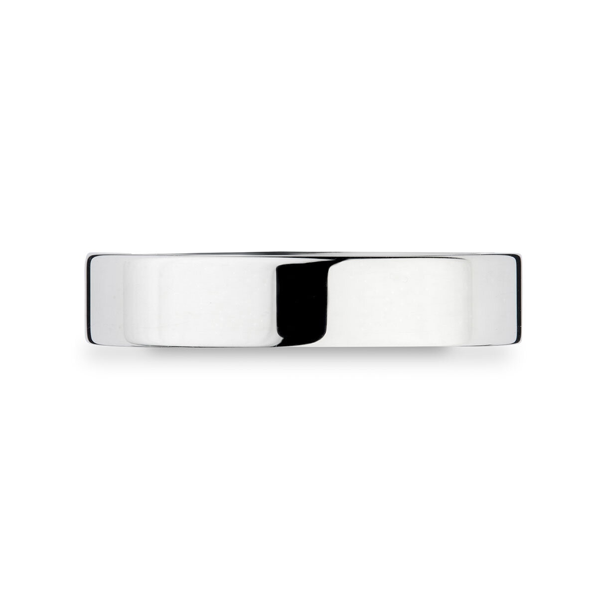 4.0mm Basic Light Court Wedding band. 18ct White Gold