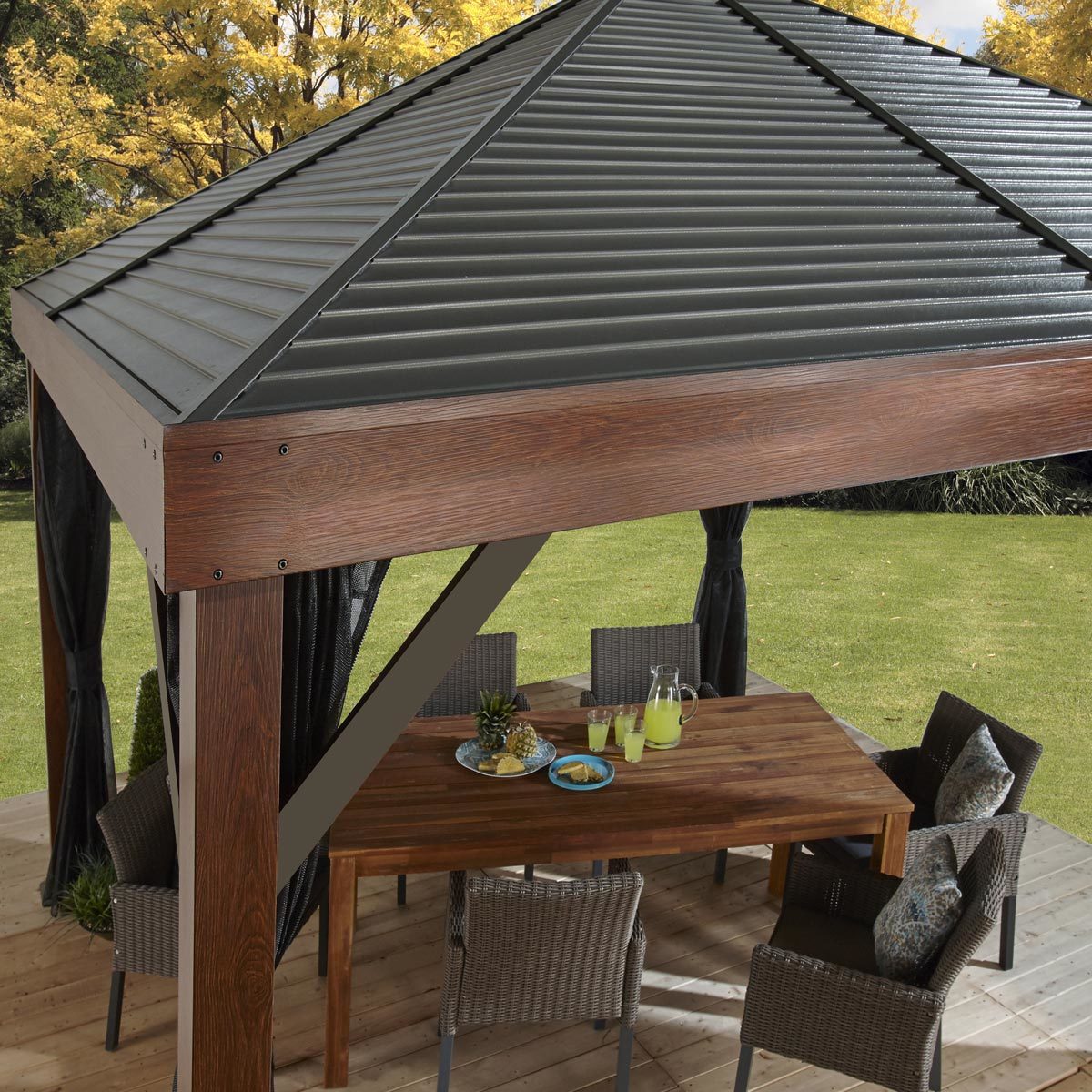 Sojag South Beach 12ft x 12ft (3.64 x 3.64m) Sun Shelter with Wood