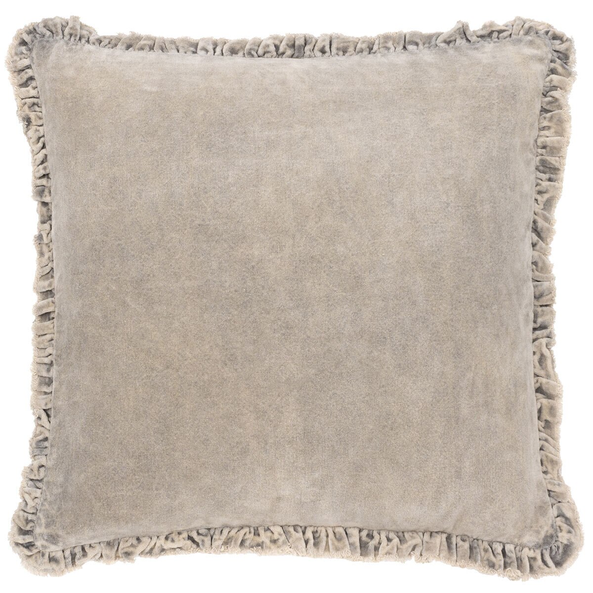 Furn Bertie Velvet Feather Fill Cushion 2 Pack in Taupe, 45 x 45 cm