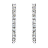 4.95ctw Round Brilliant Cut Diamond Inside Out Hoop Earrings, 14ct White Gold