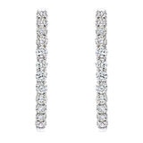 4.95ctw Round Brilliant Cut Diamond Inside Out Hoop Earrings, 14ct White Gold