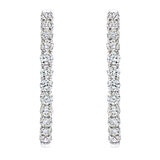 4.95ctw Round Brilliant Cut Diamond Inside Out Hoop Earrings, 14ct White Gold