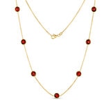 Garnet Necklace, 14k Yellow Gold