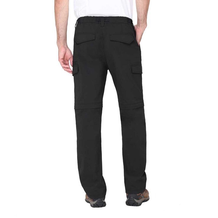 BC Clothing Men's Convertible Pant in Black, Large Regular