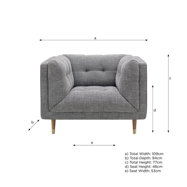 Isla Grey Fabric Armchair