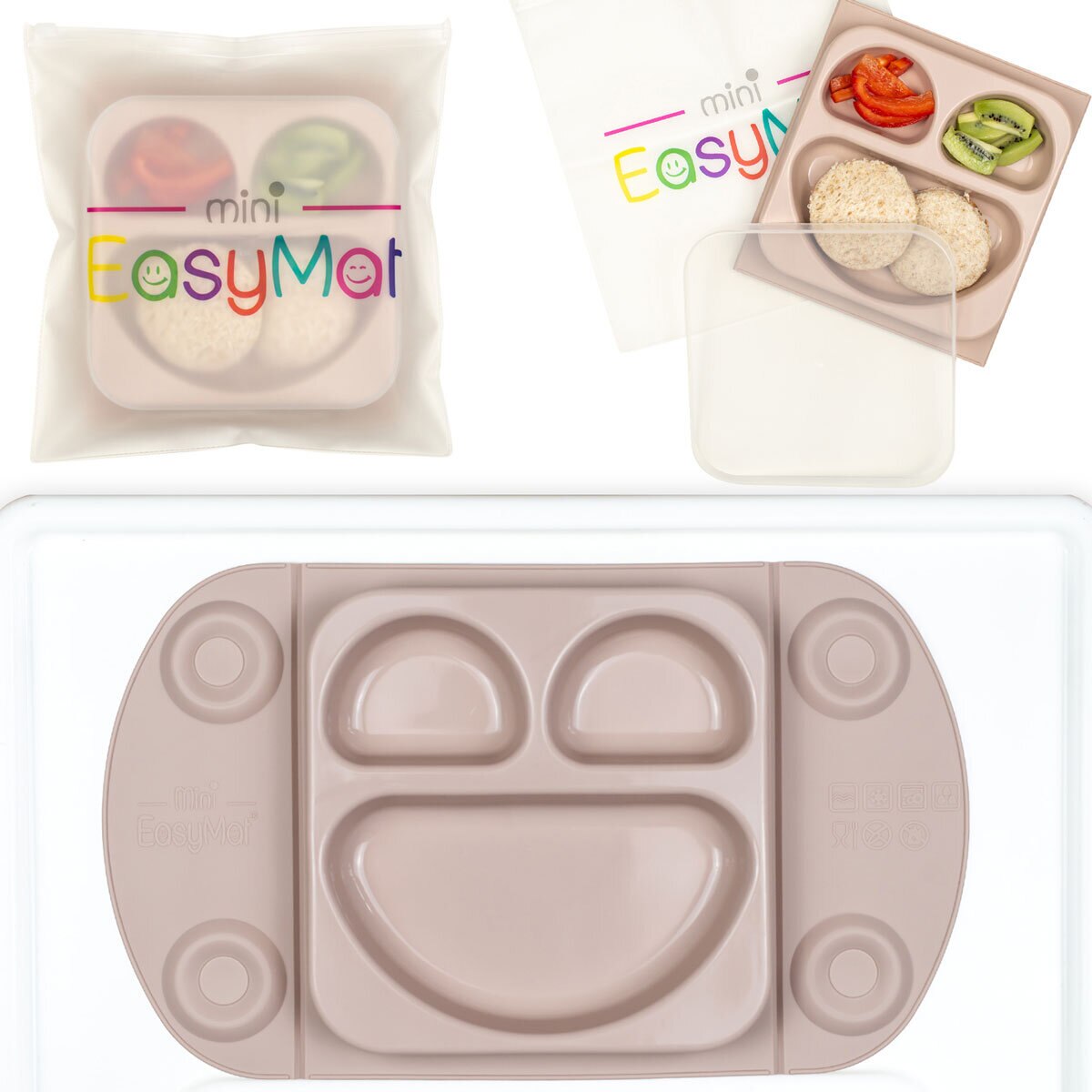 Easymat Mini Divided Suction Weaning Plate Assortment