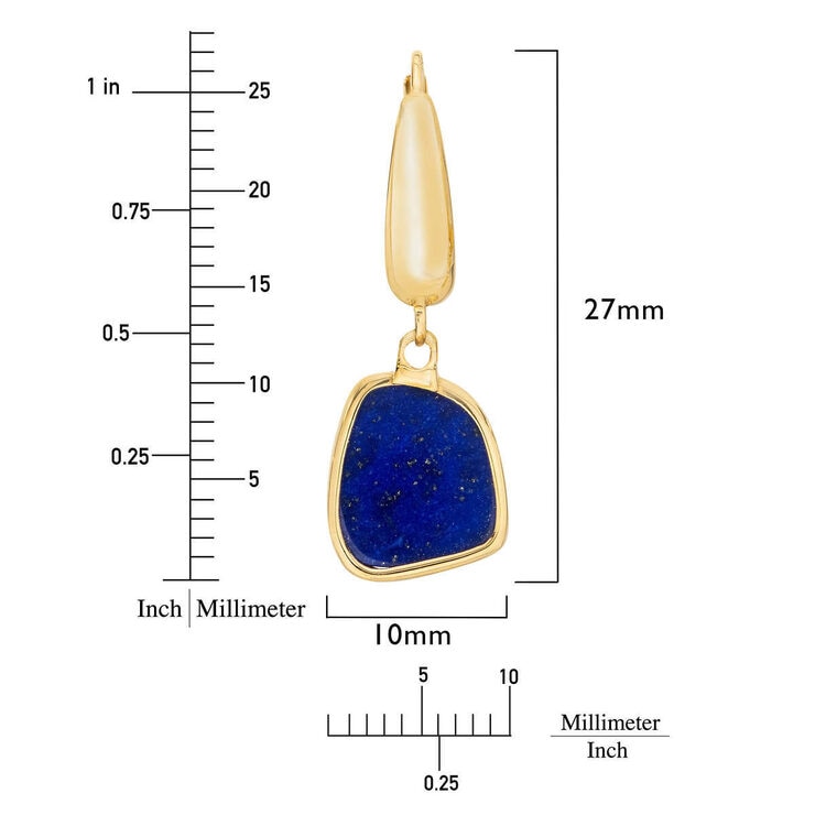 Lapis 14k Yellow Gold Earrings