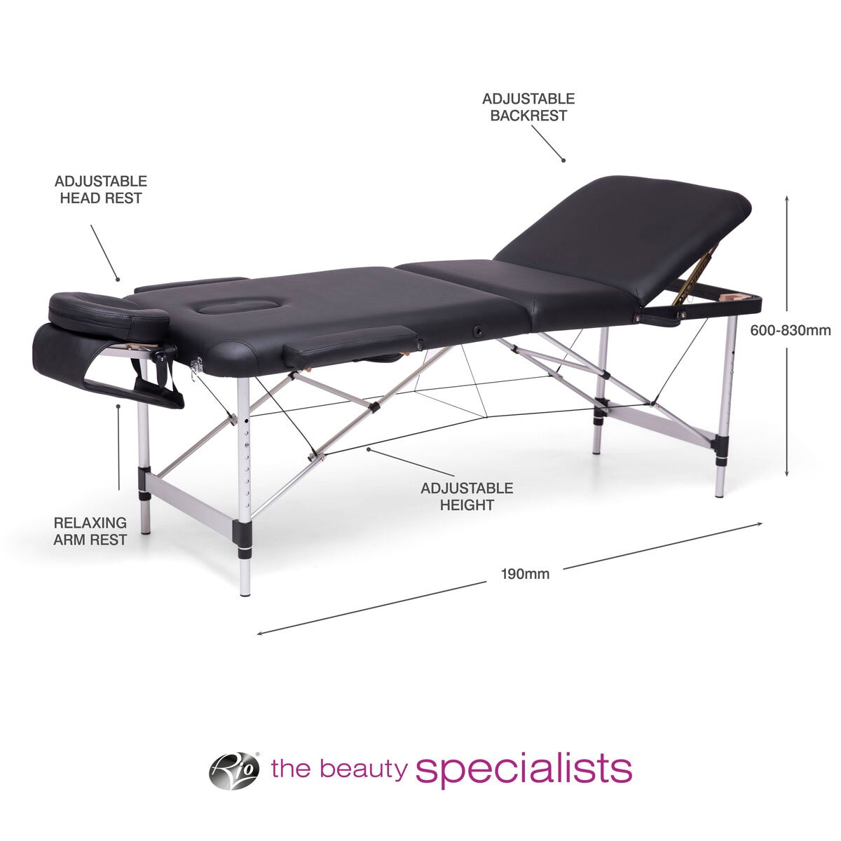 Dezac Professional Massage Chair with dimensions