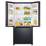 Front facing image of Samsung Fridge Freezer with Door open and Contents included
