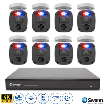 Swann 16 Channel 2TB DVR Recorder with 8 x 4K Ultra HD Enforcer™ Bullet Cameras, SWDVR-165580H-EU & SWPRO-4KMQBPK2-EU