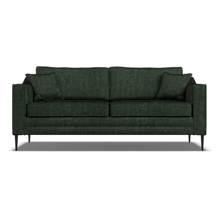 Aspen Velvet 3 Seater Sofa, Green