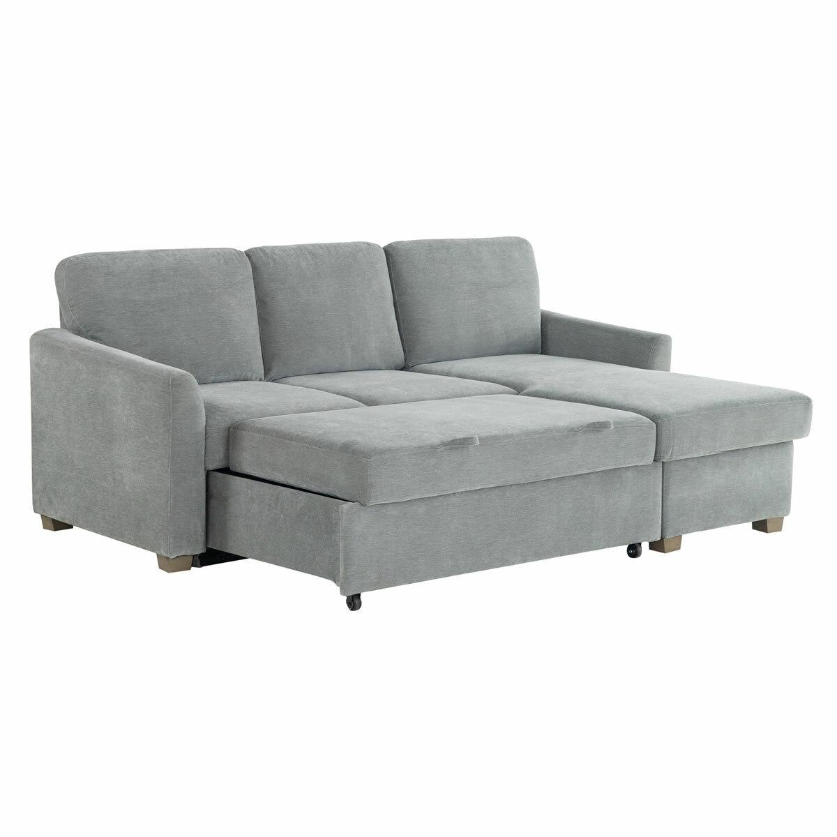 Coddle Cameron Fabric Sofa Bed with Reversible Chaise, Grey Coddle Cameron Fabric Sofa Bed with Reversible Chaise, Grey
